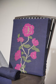 Elite Weave Navy Blue Muga Cotton Unstitched Suit Set